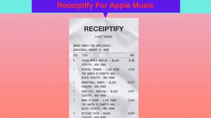 Receiptify For Apple Music